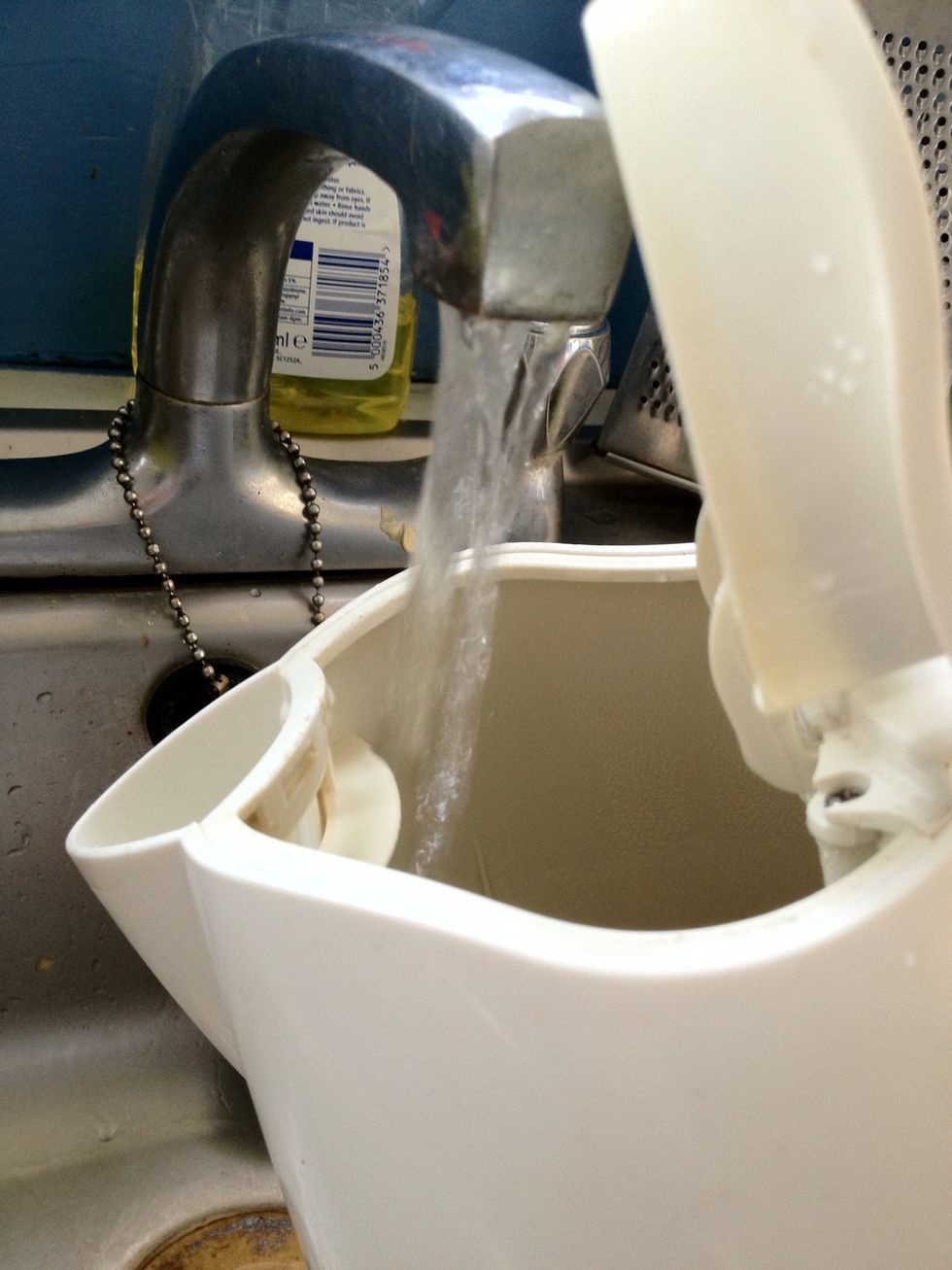 Fill your kettle up with water. on the side of your kettle there should be a diagram or gauge. Make sure you fill up to the min or max line not under or over.