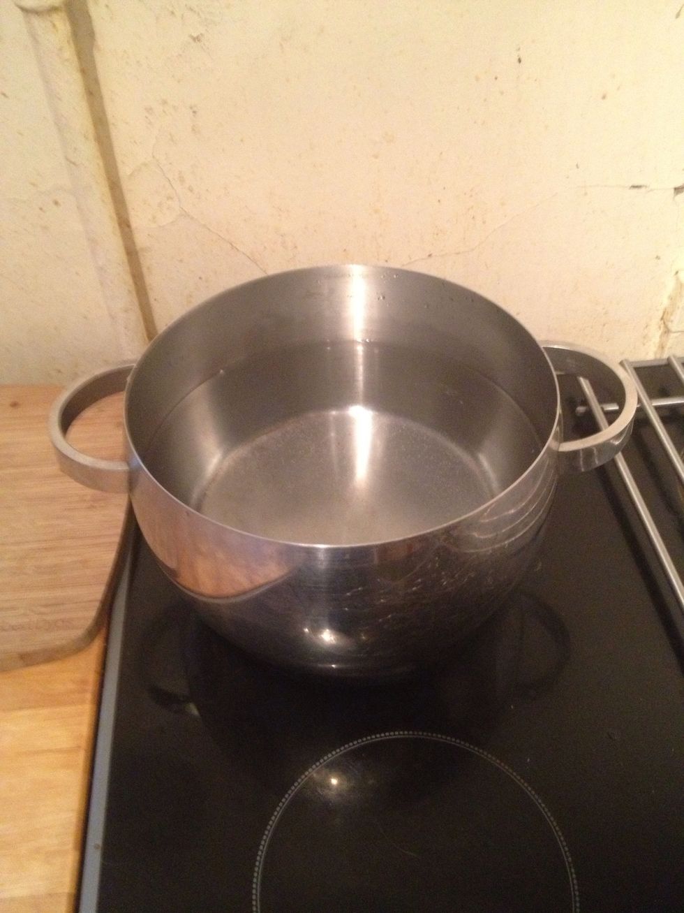 fill your large pot with 3/4 full of cold water