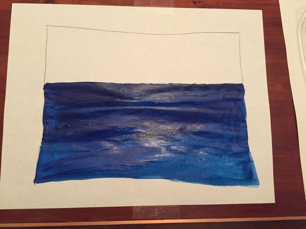 Fill your painting to the bottom edge of your box using value 4.