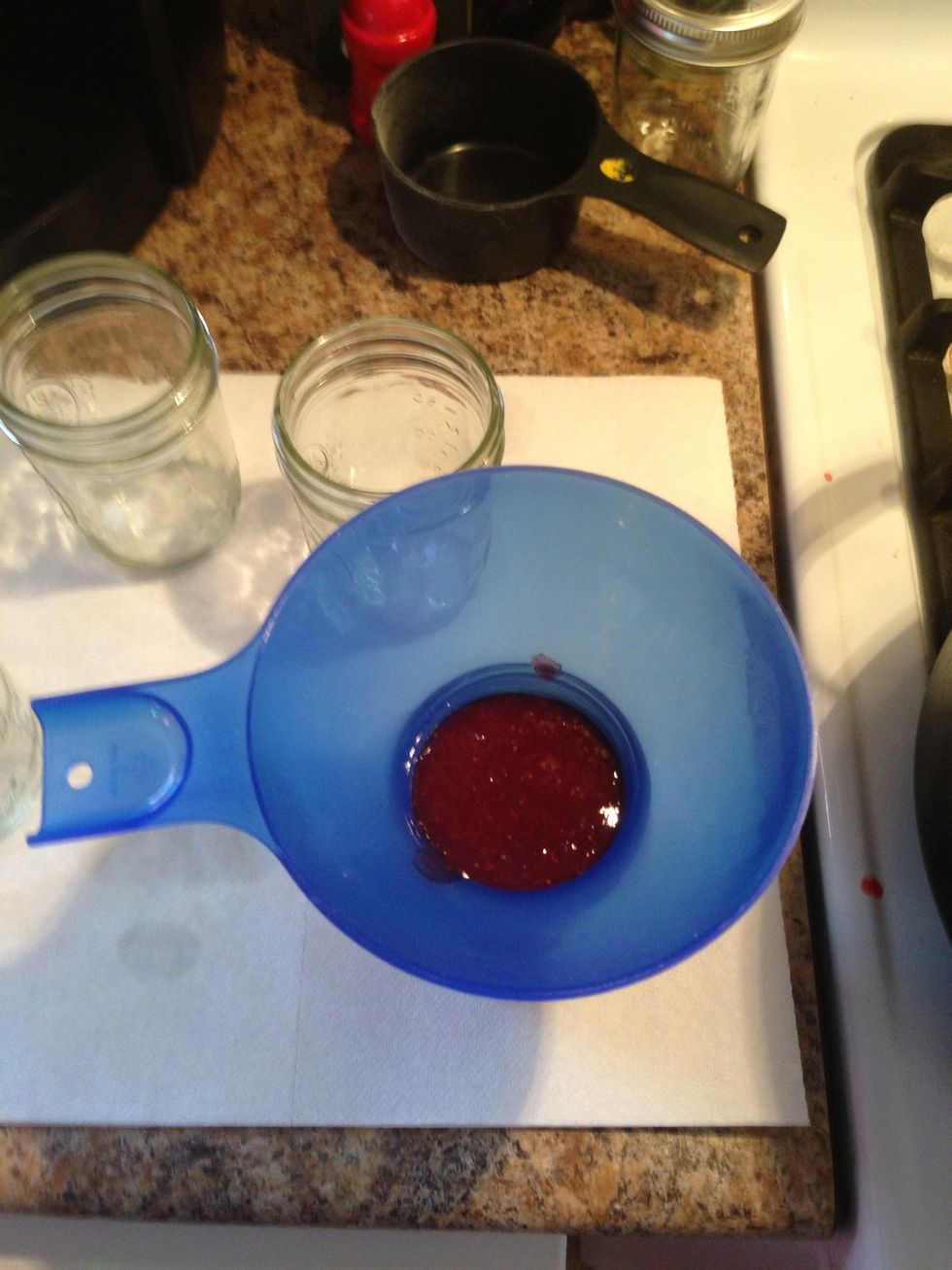 Filled. Now move on to the next jar until they are full.