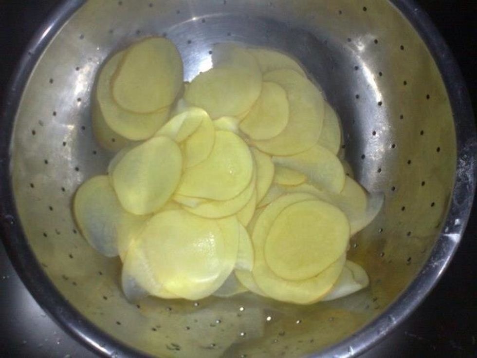 Filter the potato slices again