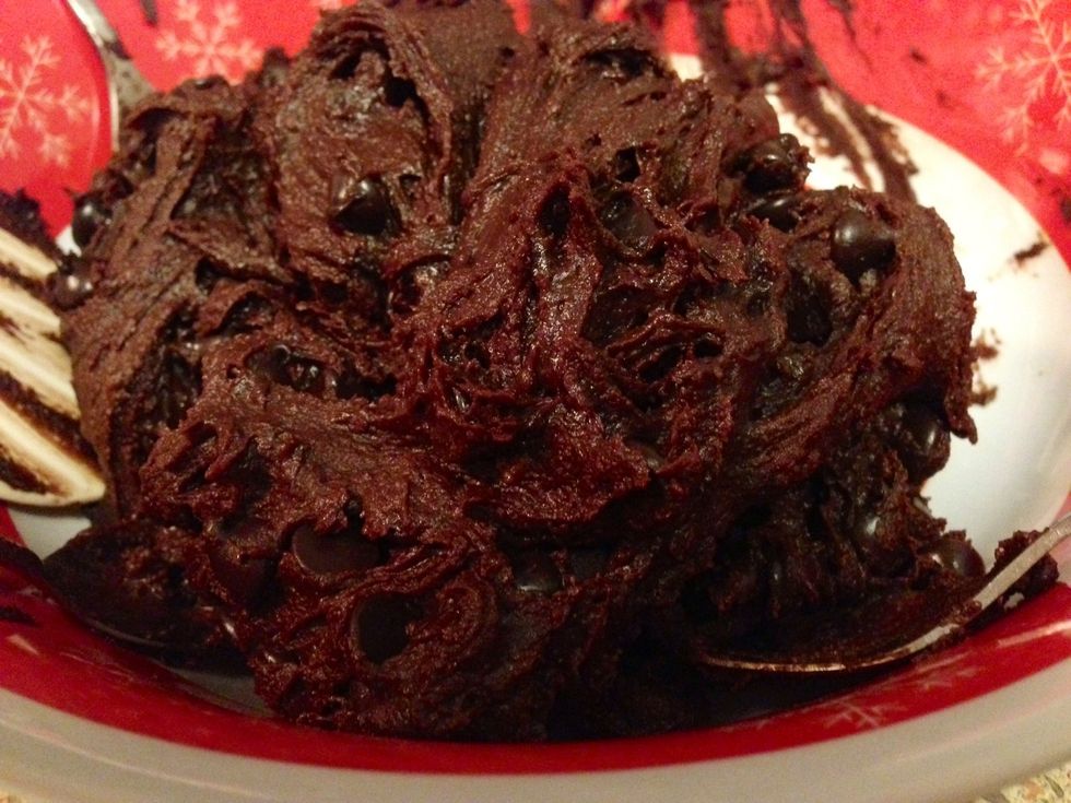 Final mix should now look like this and is now ready for scooping. Scoop just under tablespoon sized portions on to un-greased cookie sheet and Cook for 14 min. (Only cook 1 tray at a time).