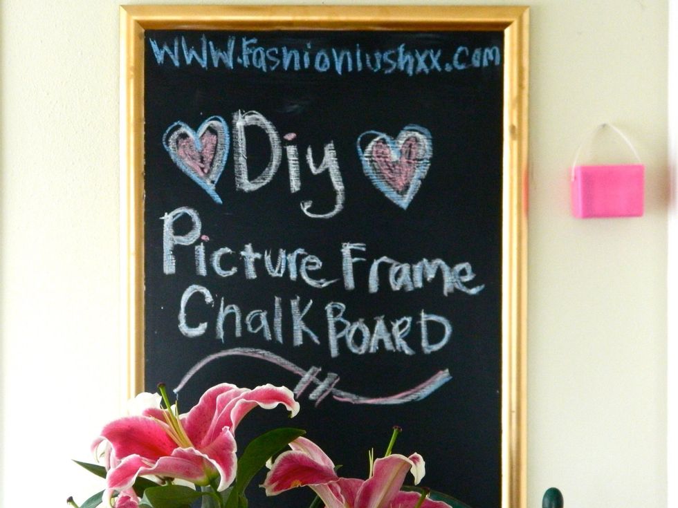 Final product! Some tips... Paint in the same direction and reprint ever couple months to keep the chalkboard looking fresh!