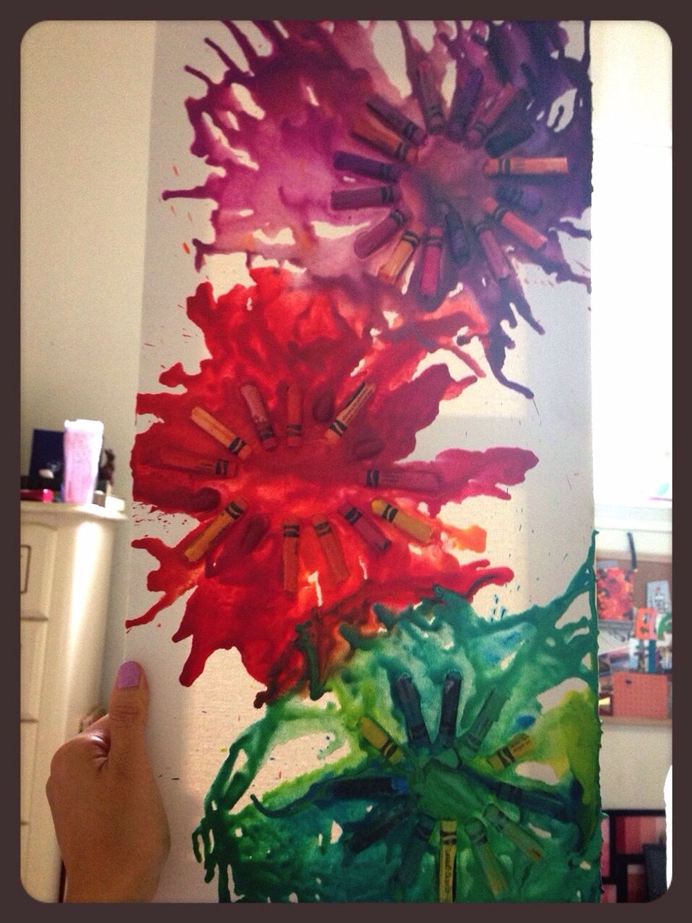 Final product! This was my first time making crayon art and I had so much fun doing it! It's simple and a great way to recycle leftover broken crayons. I hope you found this guide helpful :)