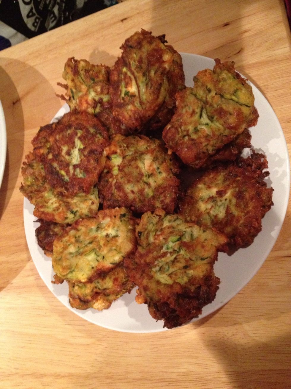 Final result, after "snacking" on 5. Not great looking, but delicious!!!