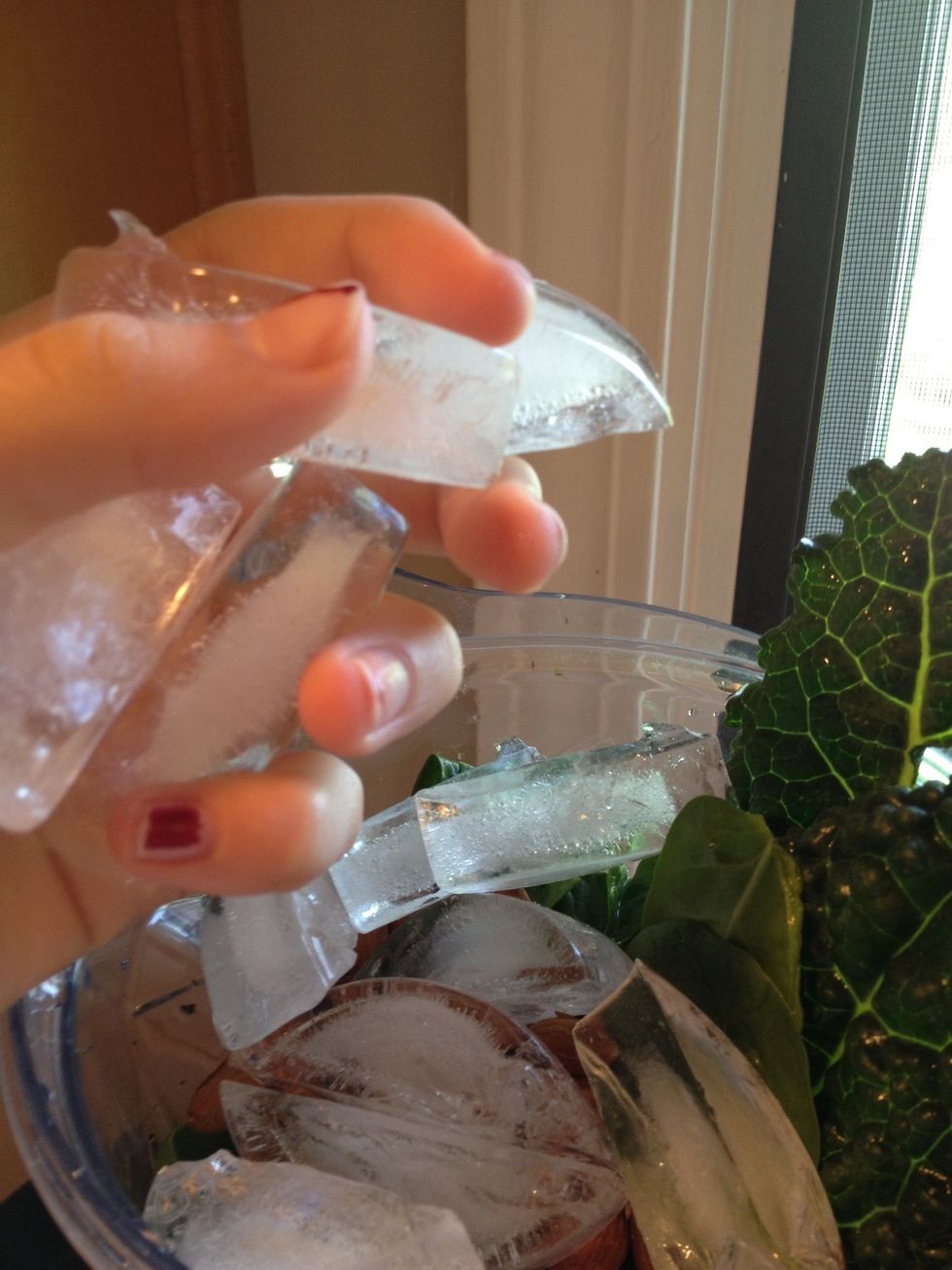 Finally add a handful of ice