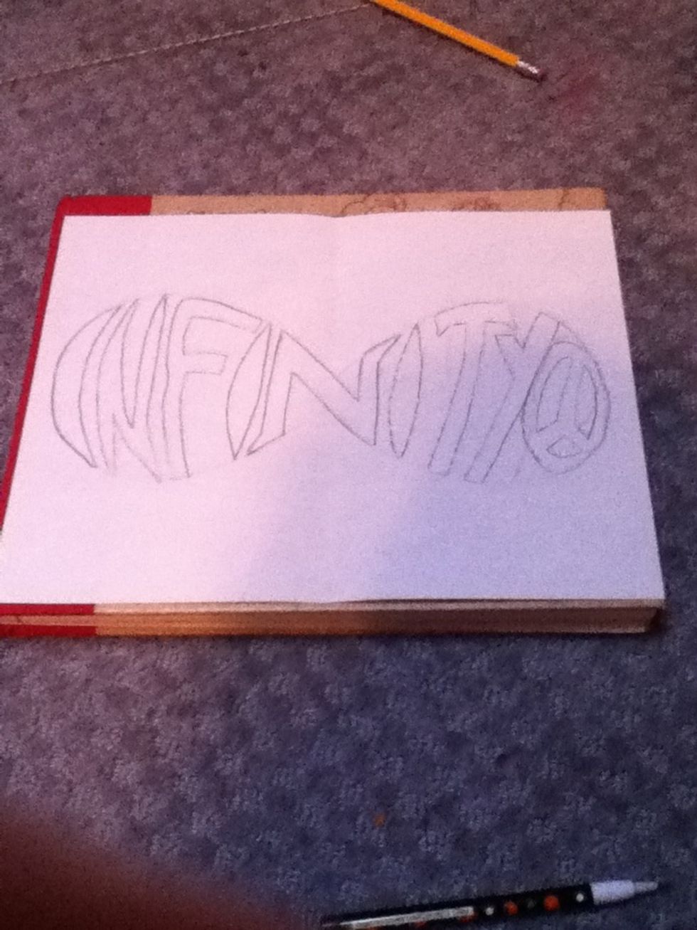 Finally add a peace sign to the end of the drawing.