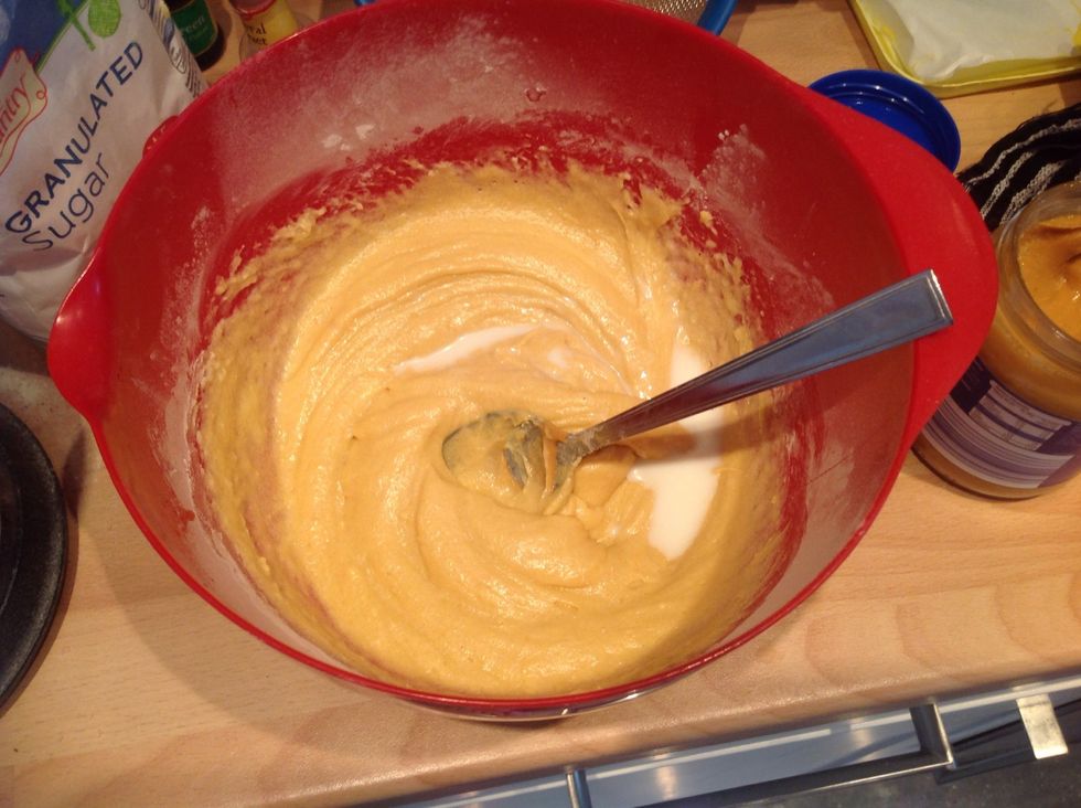 Finally add a splash of milk if it needs thinning, it should very gently fall off the spoon