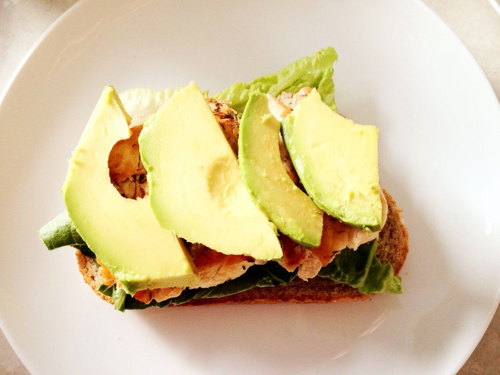 Finally add avocado slices.