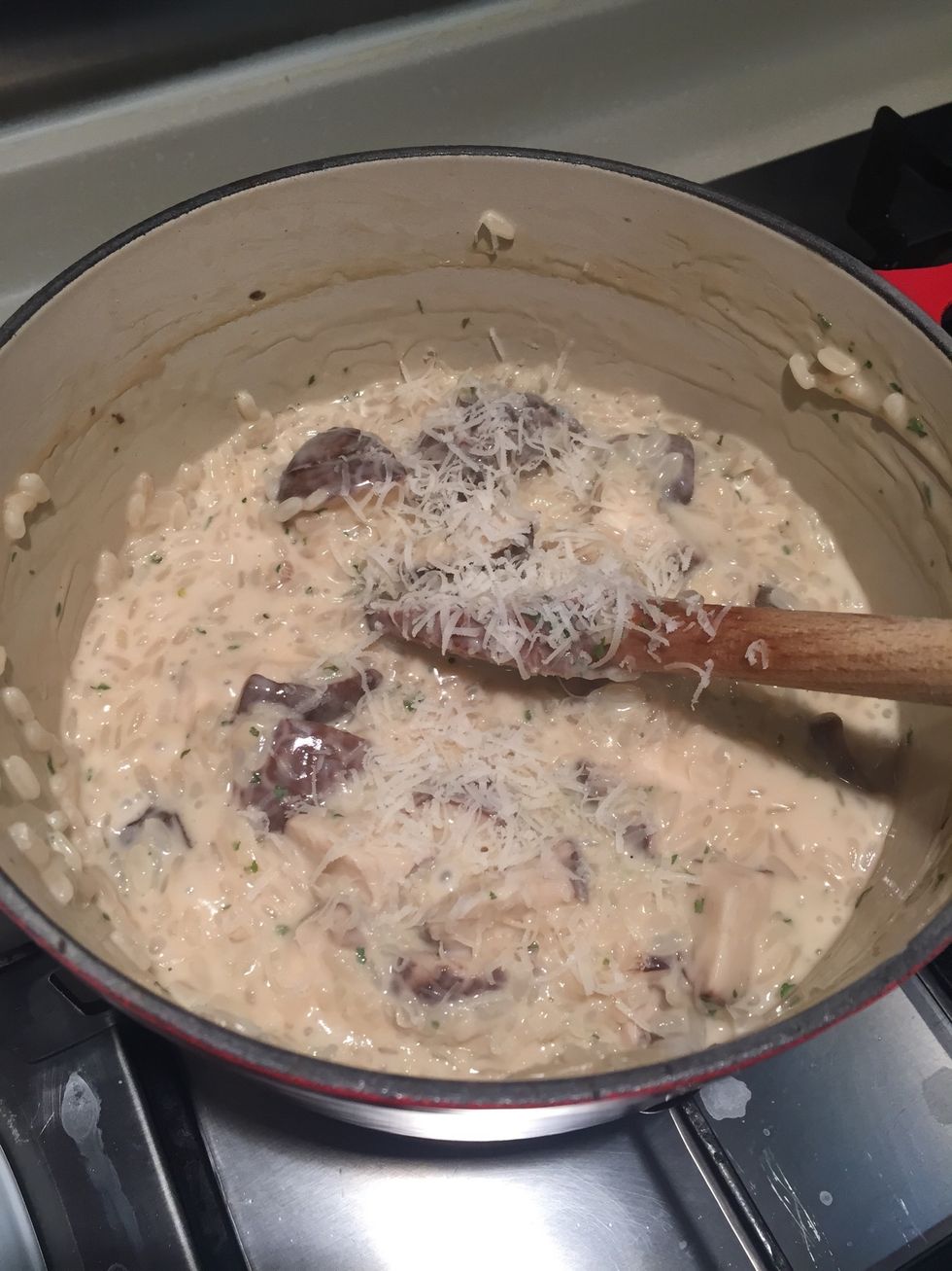 Finally, add in the grated parmesan.