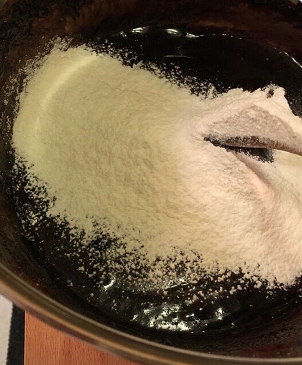 Finally add plain flour.