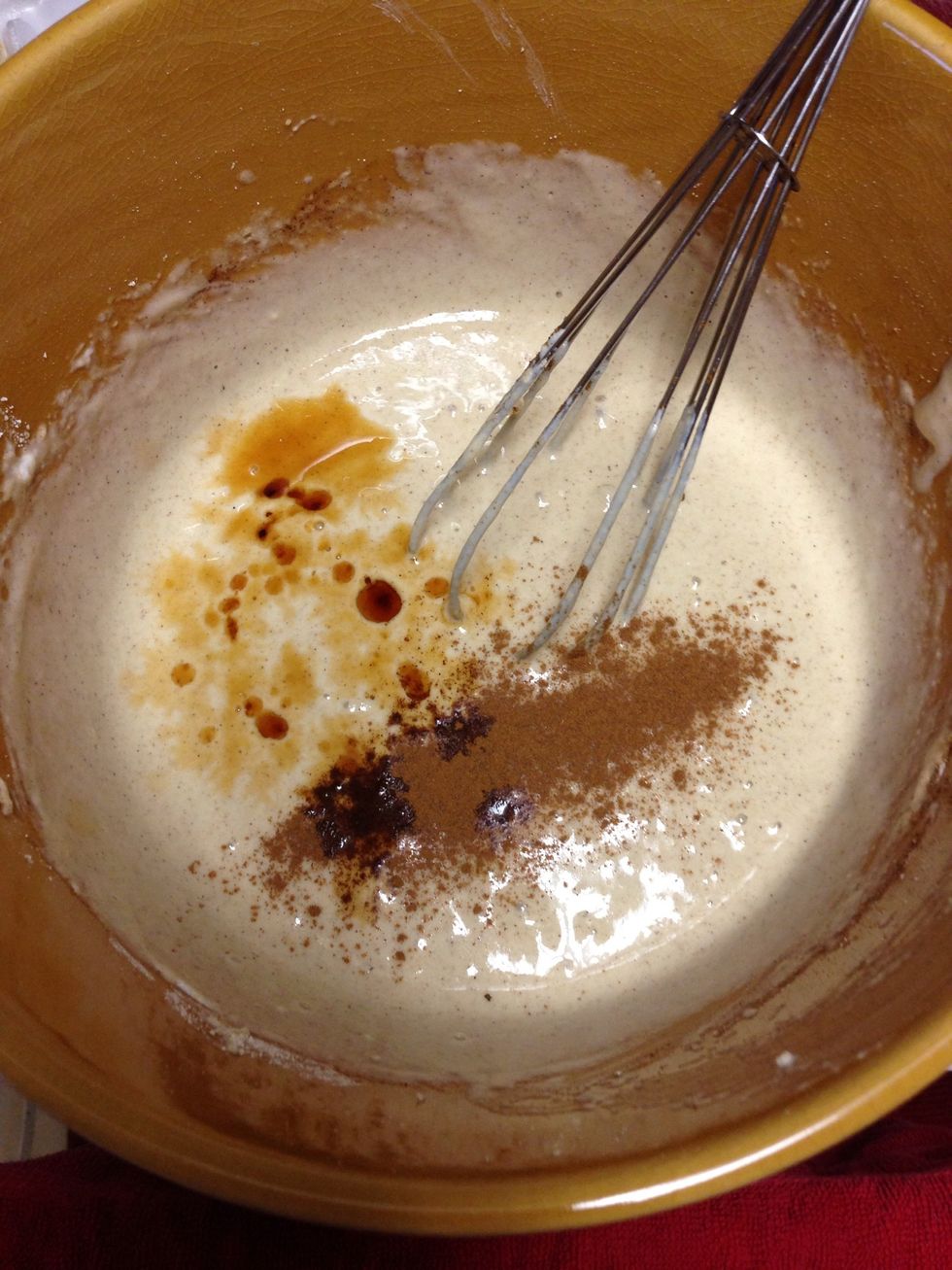 Finally add the cinnamon and vanilla extract.