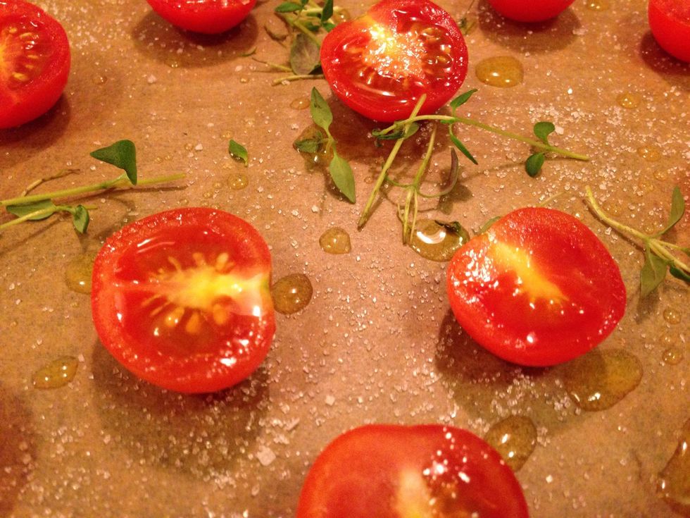 Finally add the fresh herbs.