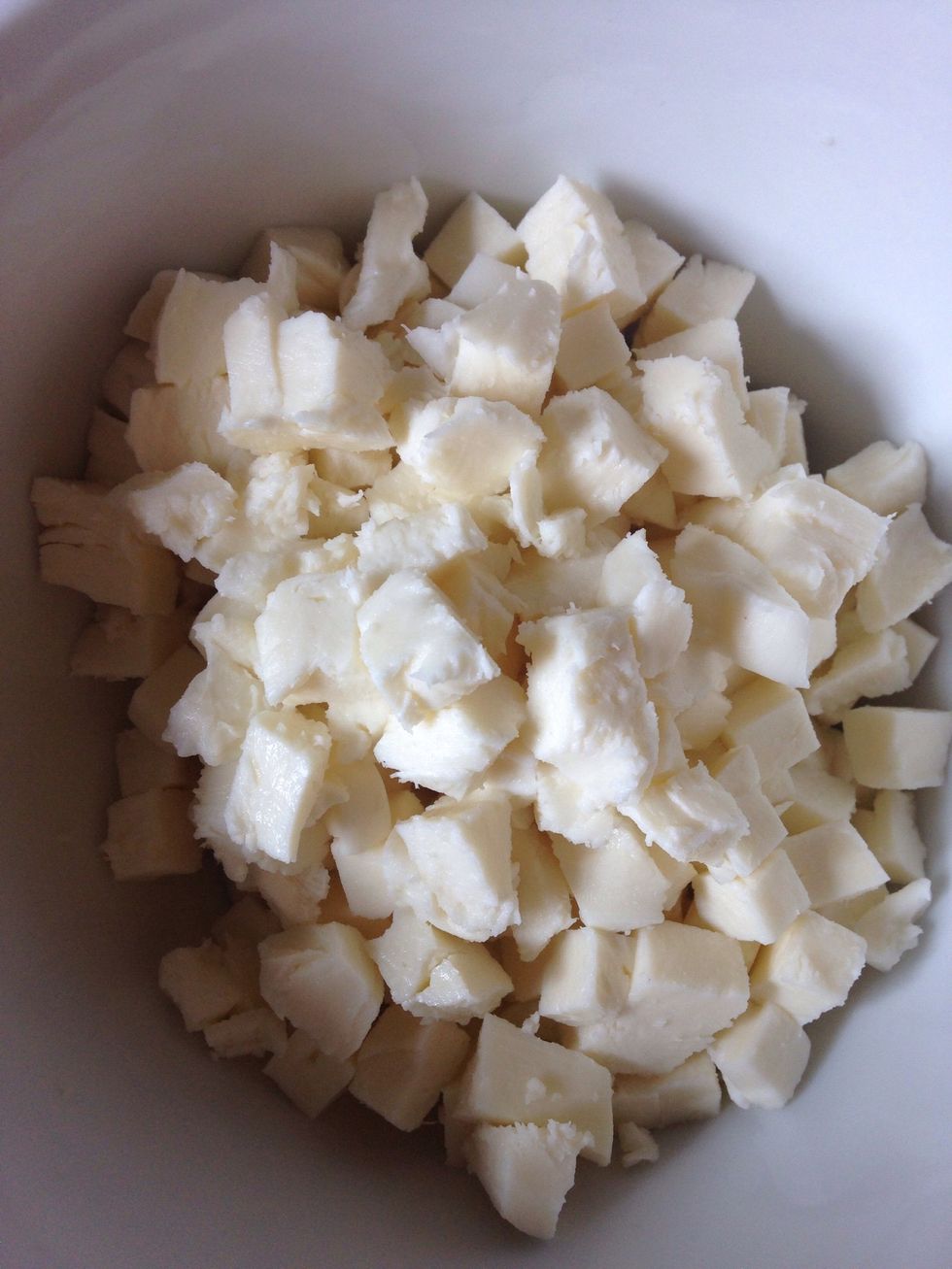 Finally cut the provola into tiny cubes...