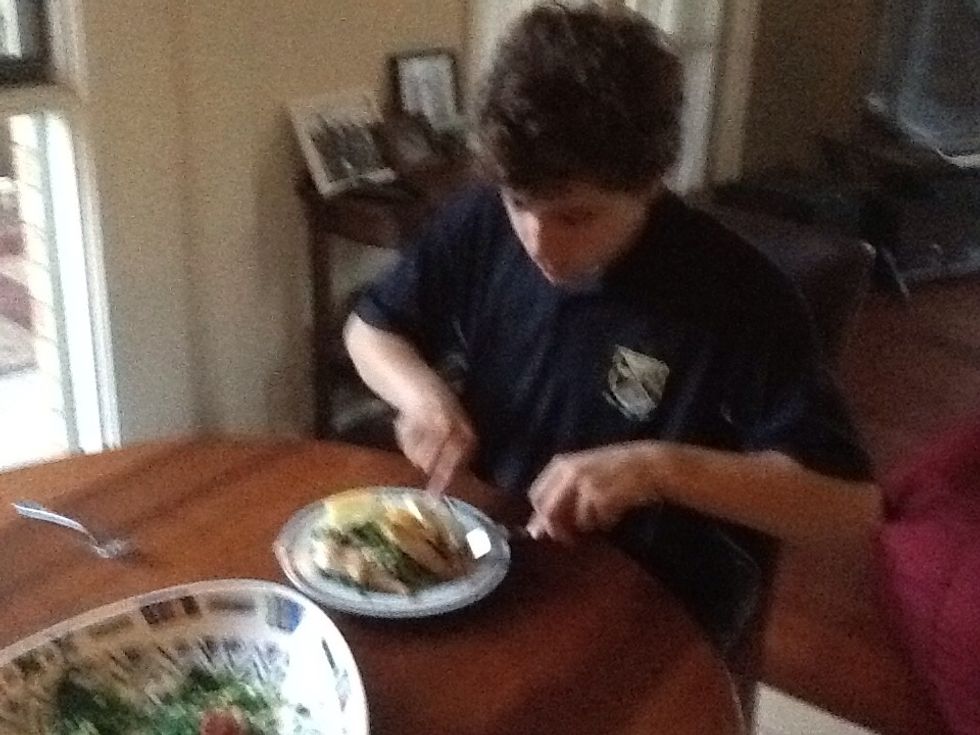 Finally, enjoy your healthy meal! This chicken, greens and potato bake is only 666 calories, and you get something from almost all of the food groups in this meal!