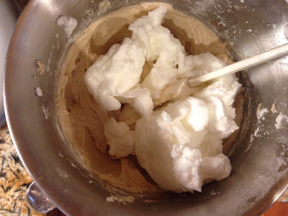 Finally fold in your egg whites!