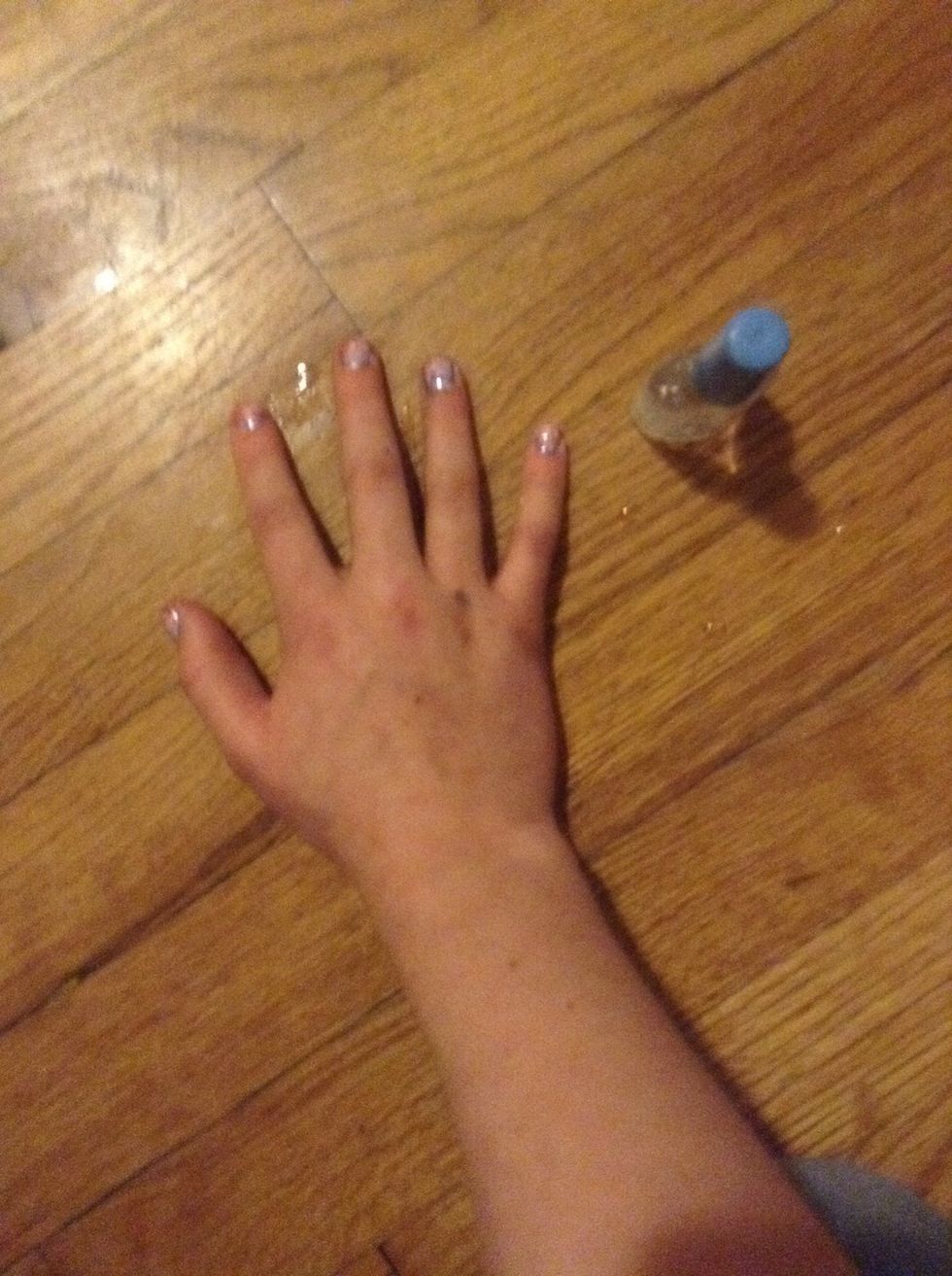 Finally paint with clear polish and let dry. I used Sally Hansen Double Duty Base & Top Coat.