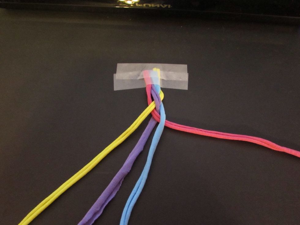 Finally place the BLUE over the PINK.