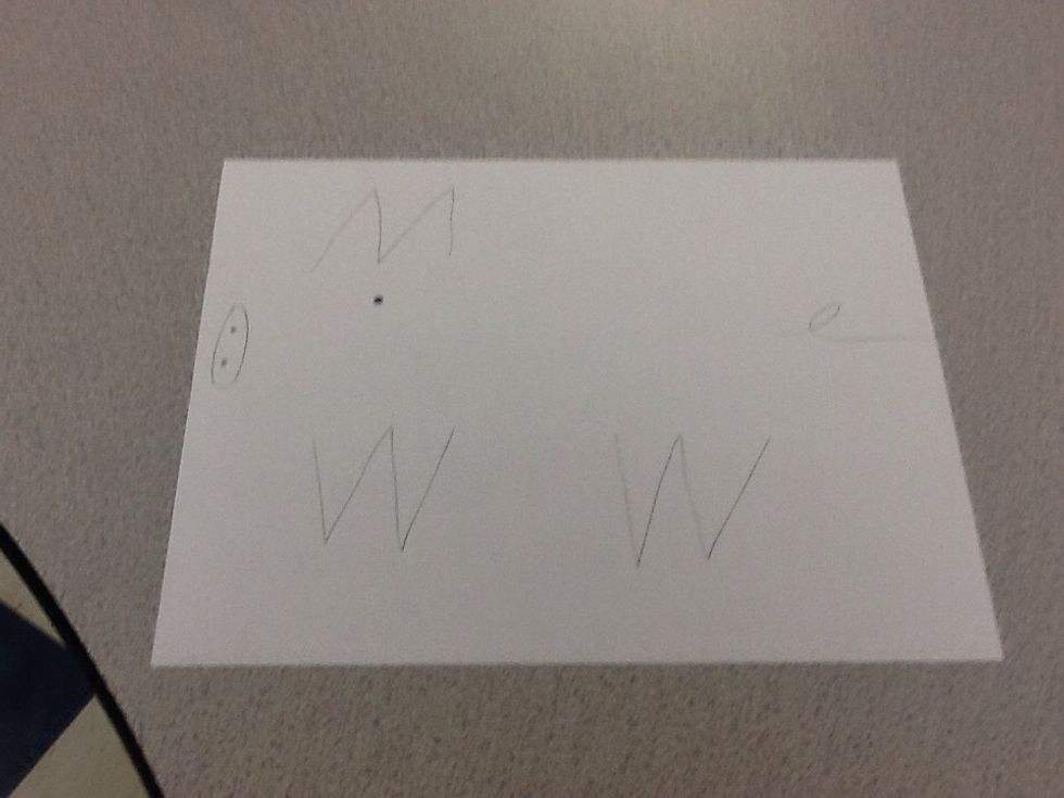 Finally, put a small dot.