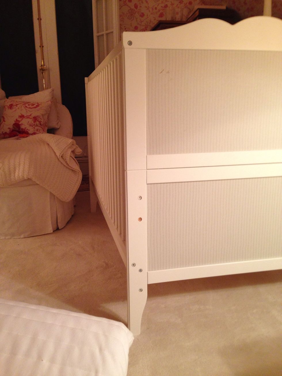 Finally, put in the rest of the screws, tighten them down, drop the mattress in, and you're done.