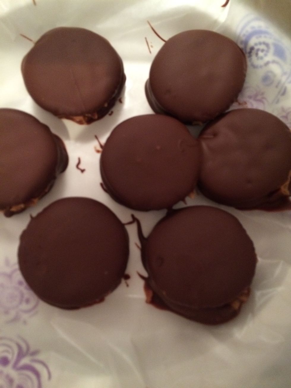 Finally, put the crackers in the fridge and check on them about every ten minutes, then take them out once they're completely hardened.