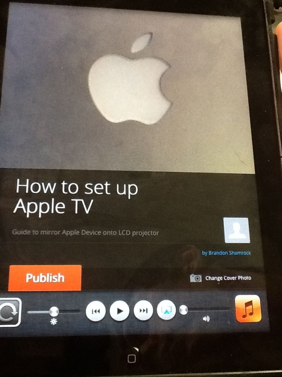Finally, tap the home button twice, and slide the menu to the left to access AirPlay. Once there, select Apple TV and activate mirroring.
