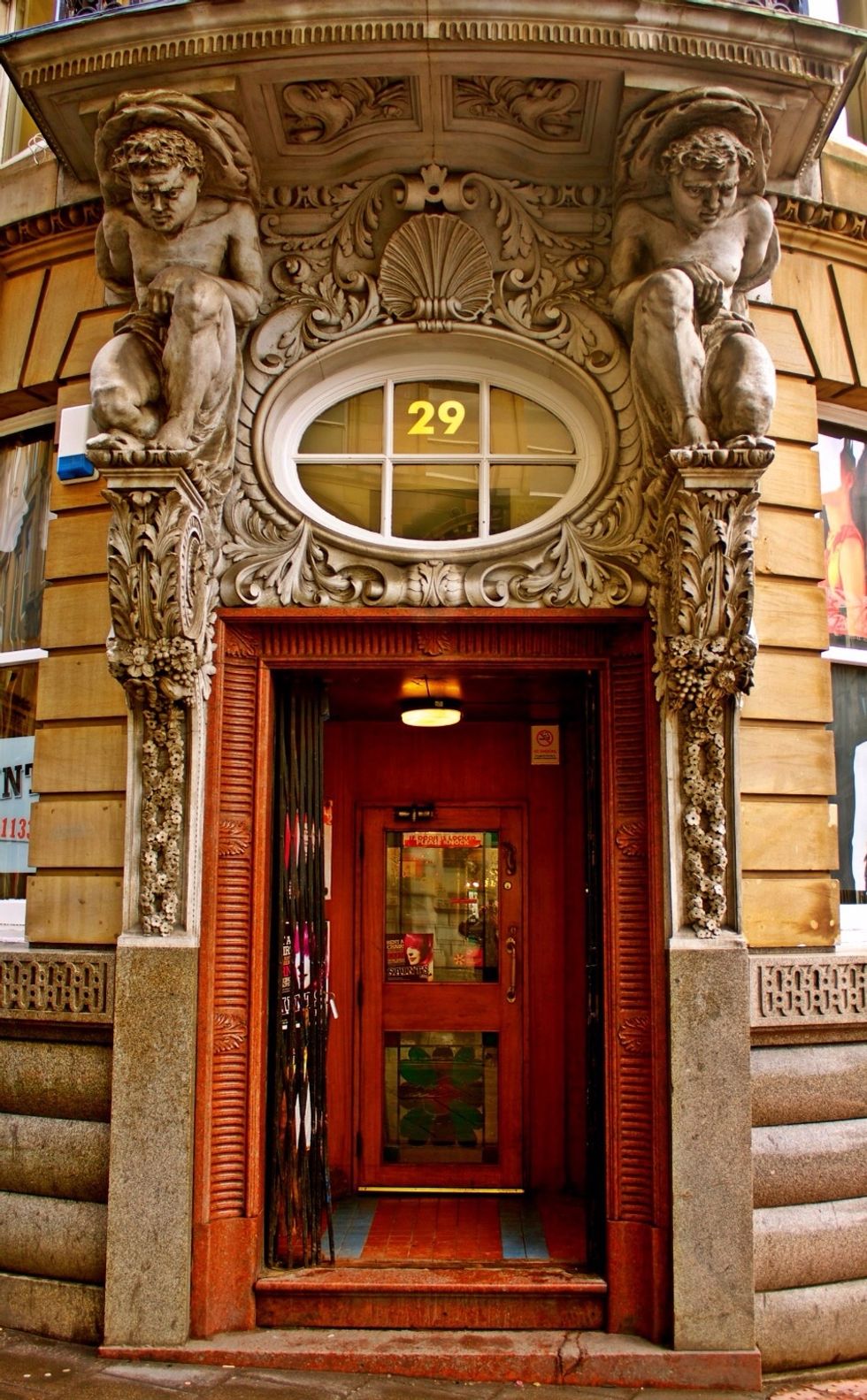 Finally the craziest door of all, but don't walk underneath!