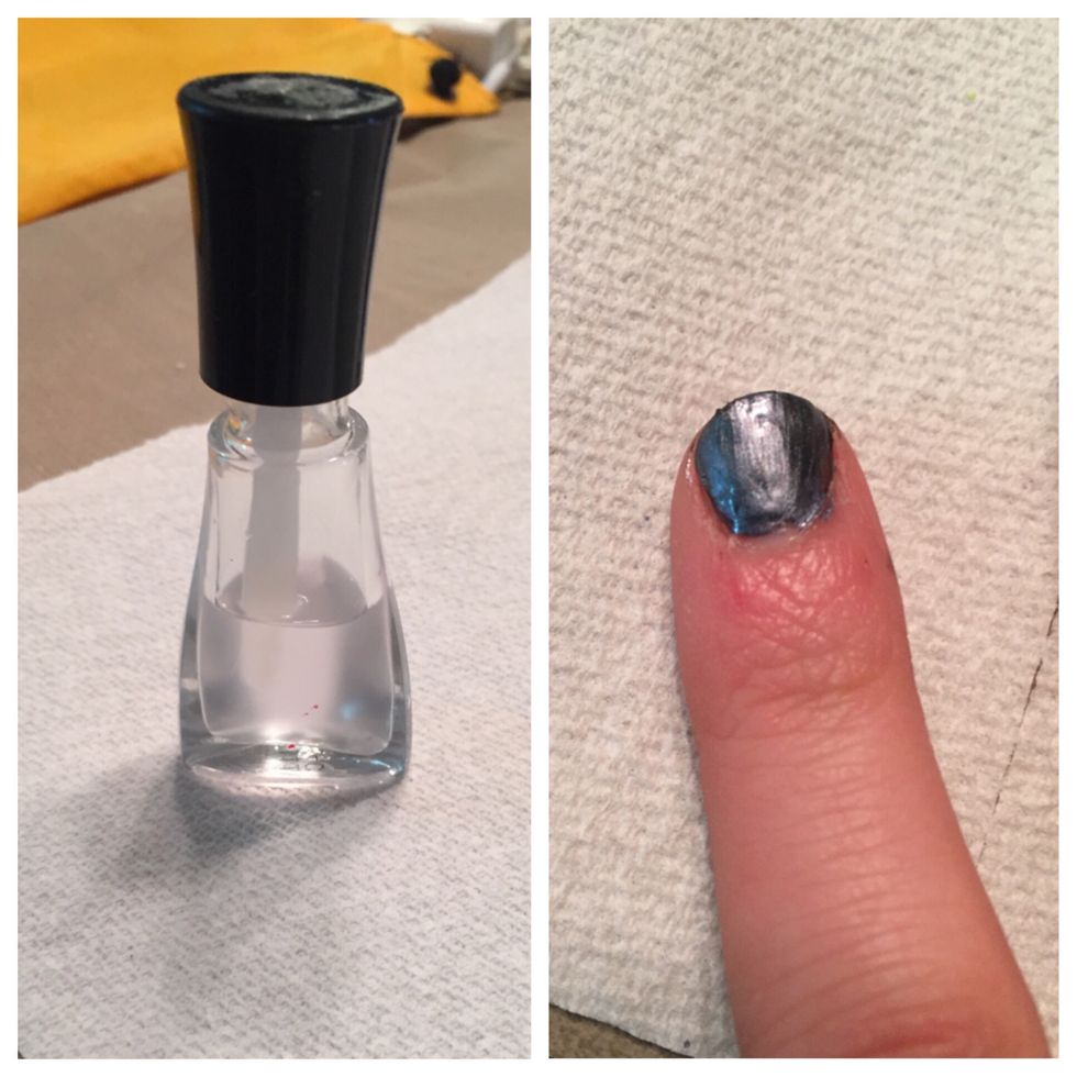 Finally, top it off with a clear top coat to seal in color and add shine.