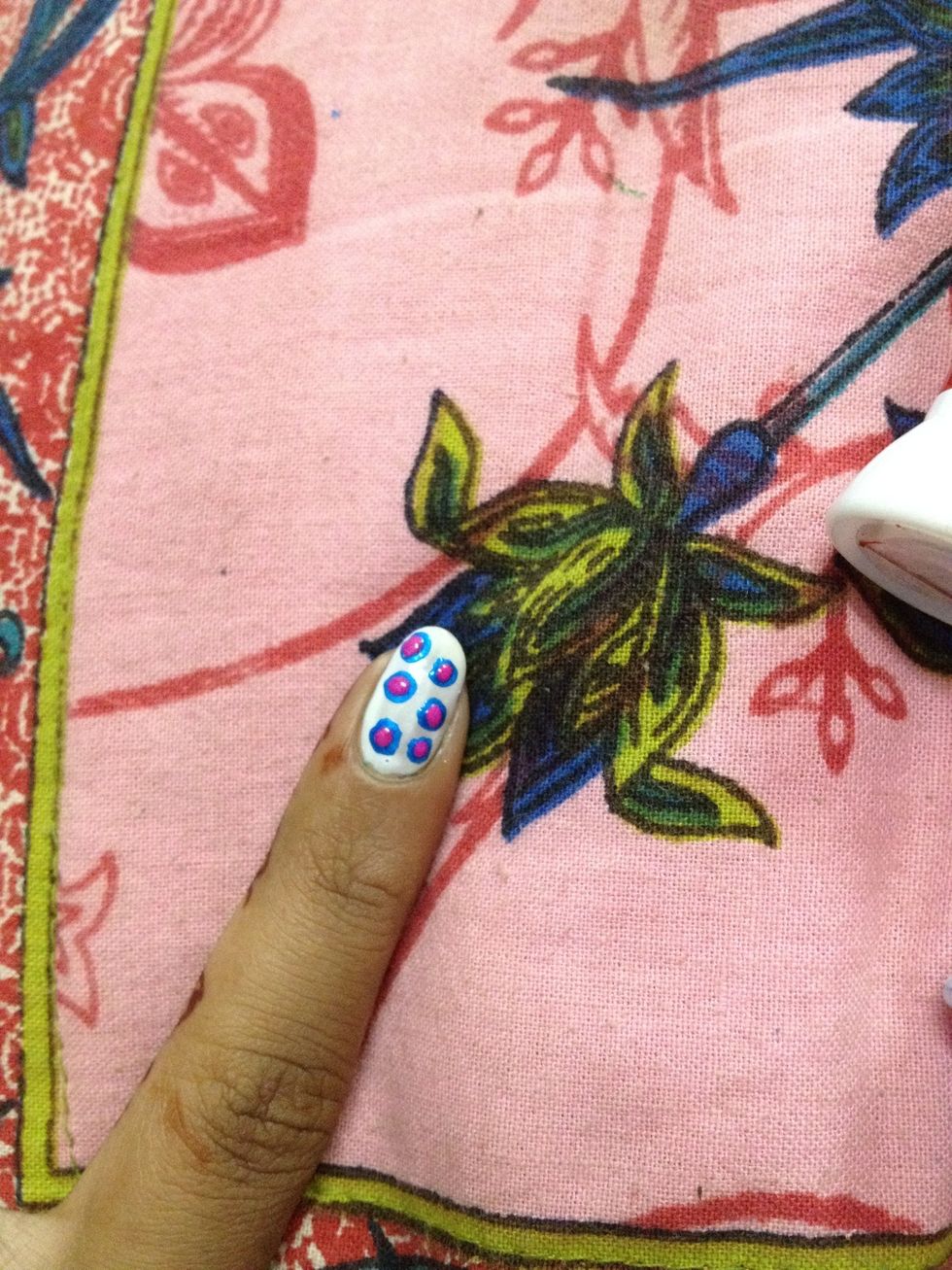 Finally... Try this with a black base and white dots or any bright colours.. White base is a lil too pale