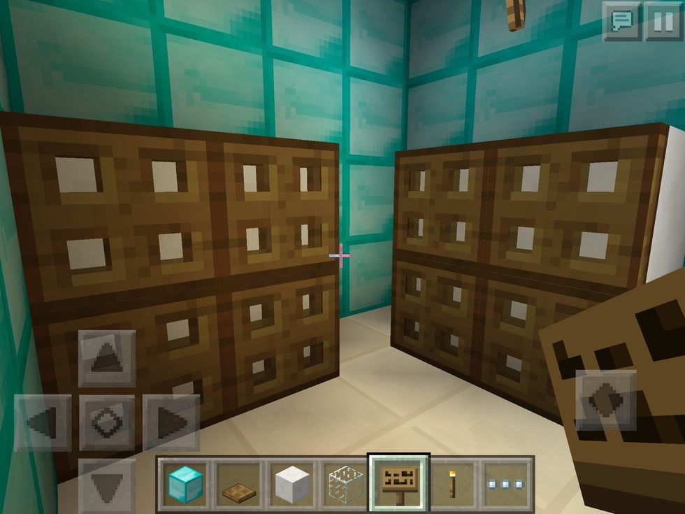 Finally you can add a store room and make white blocks and put trap doors on it to make a refrigerator.
