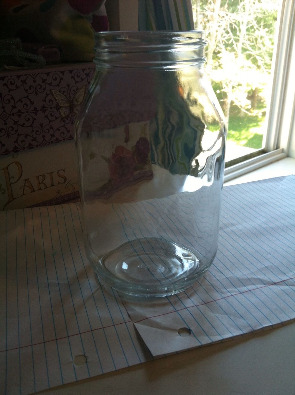 Find a clean mason jar to glitter up!