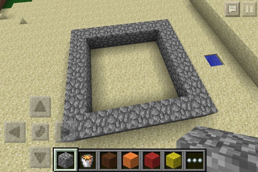 Find a flat spot and build a cobblestone square