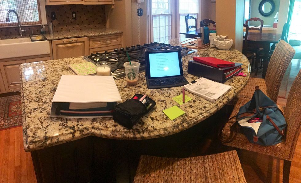 Find a quiet work place free from distractions. I have recently been using my kitchen, because with my siblings away at college no one is around using the kitchen and it is much brighter than my room.