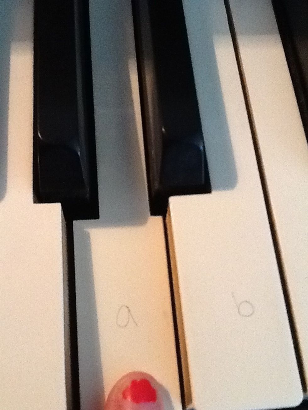 Find a ( which is two keys to the left of middle C)