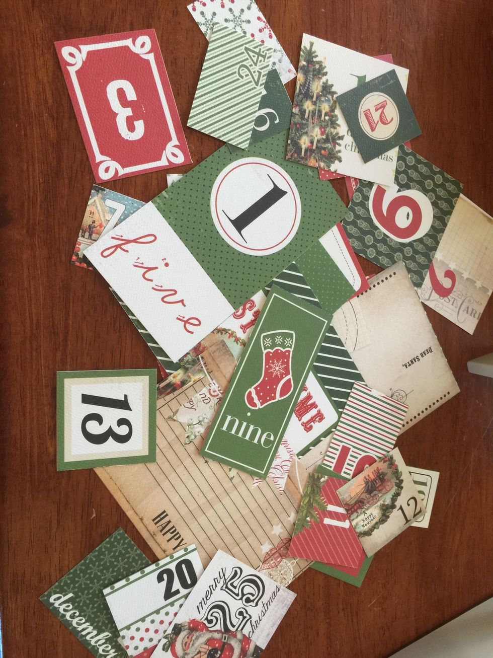 Find all the papers you can cut up to layer in your album, tags and die cuts especially!