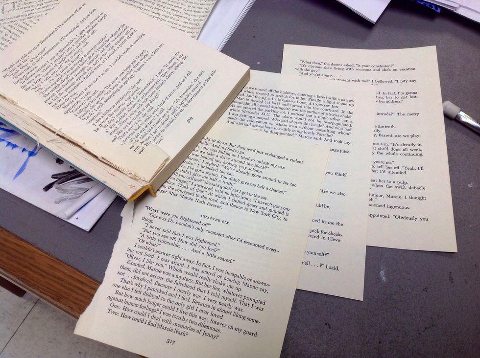 Find an old book and tear out some pages. I found this book in the trash.