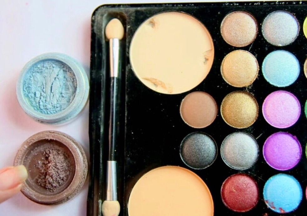 Find and eyeshadow in the colour you want your nail polish.