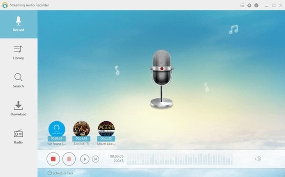 Find and play the Spotify songs online, and then click on "Record" button to start recording. You need to make sure the online Spotify music play smoothly in order to record the songs completely.
