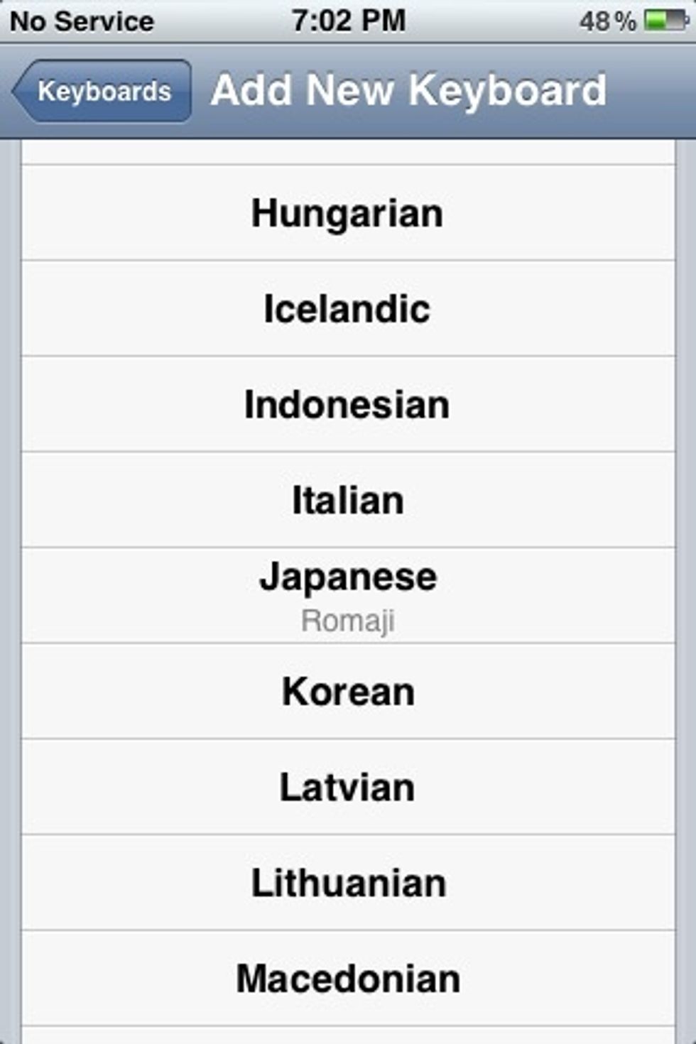 Find "Japanese- Kana" mine doesn't show up since I already have it:P