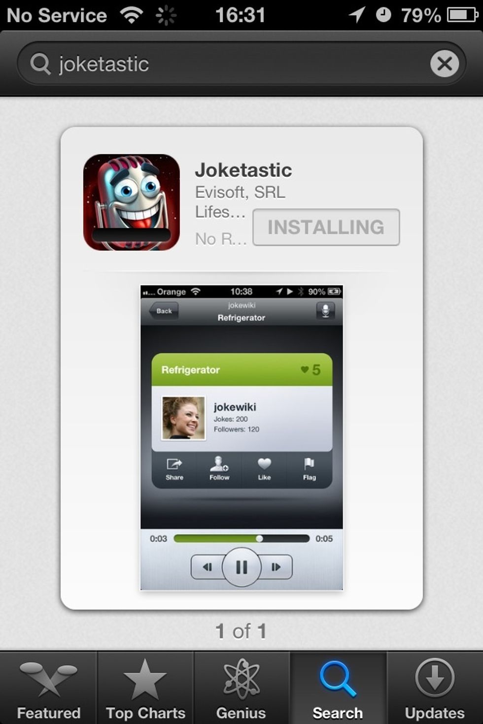 Find Joketastic on App Store & install it. It's free.