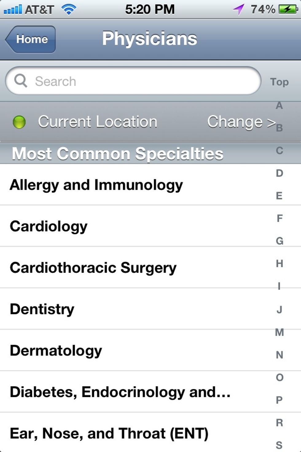 Find local physicians and hospitals.