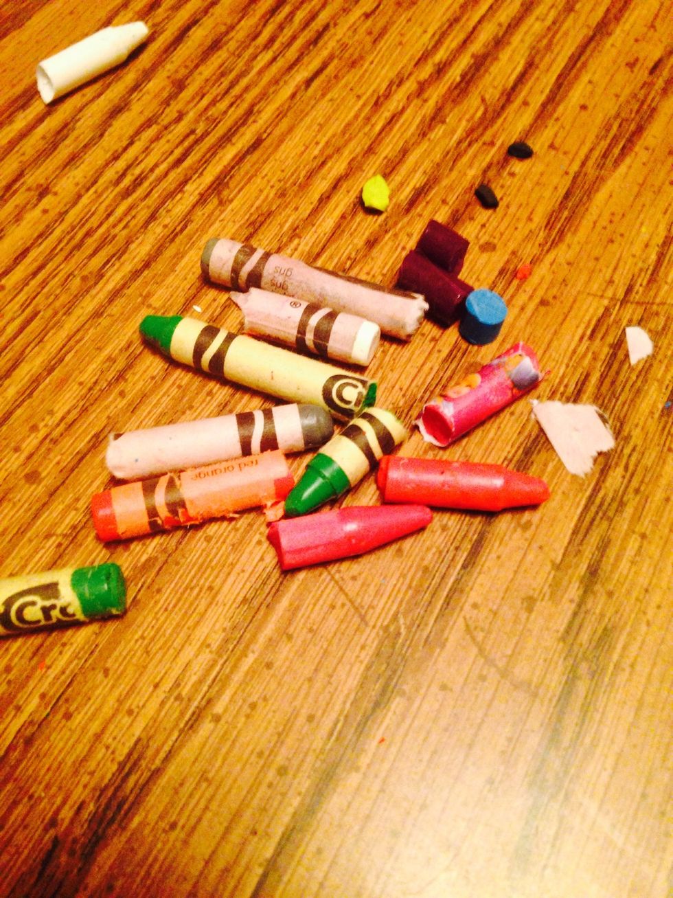 Find some broken crayons and peel the wrappers off (this is a good job for little hands, but can become tiring so try to break it into small increments)