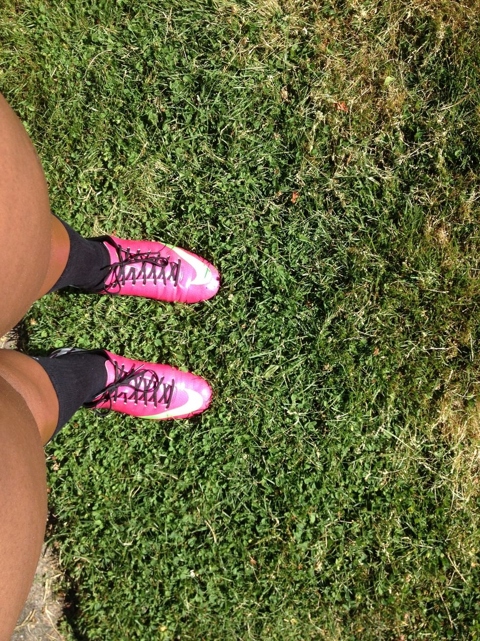 Find some grass and start walking. Walk for about ten minutes to get used to the sloshing and nasty feeling of warm wet feet.