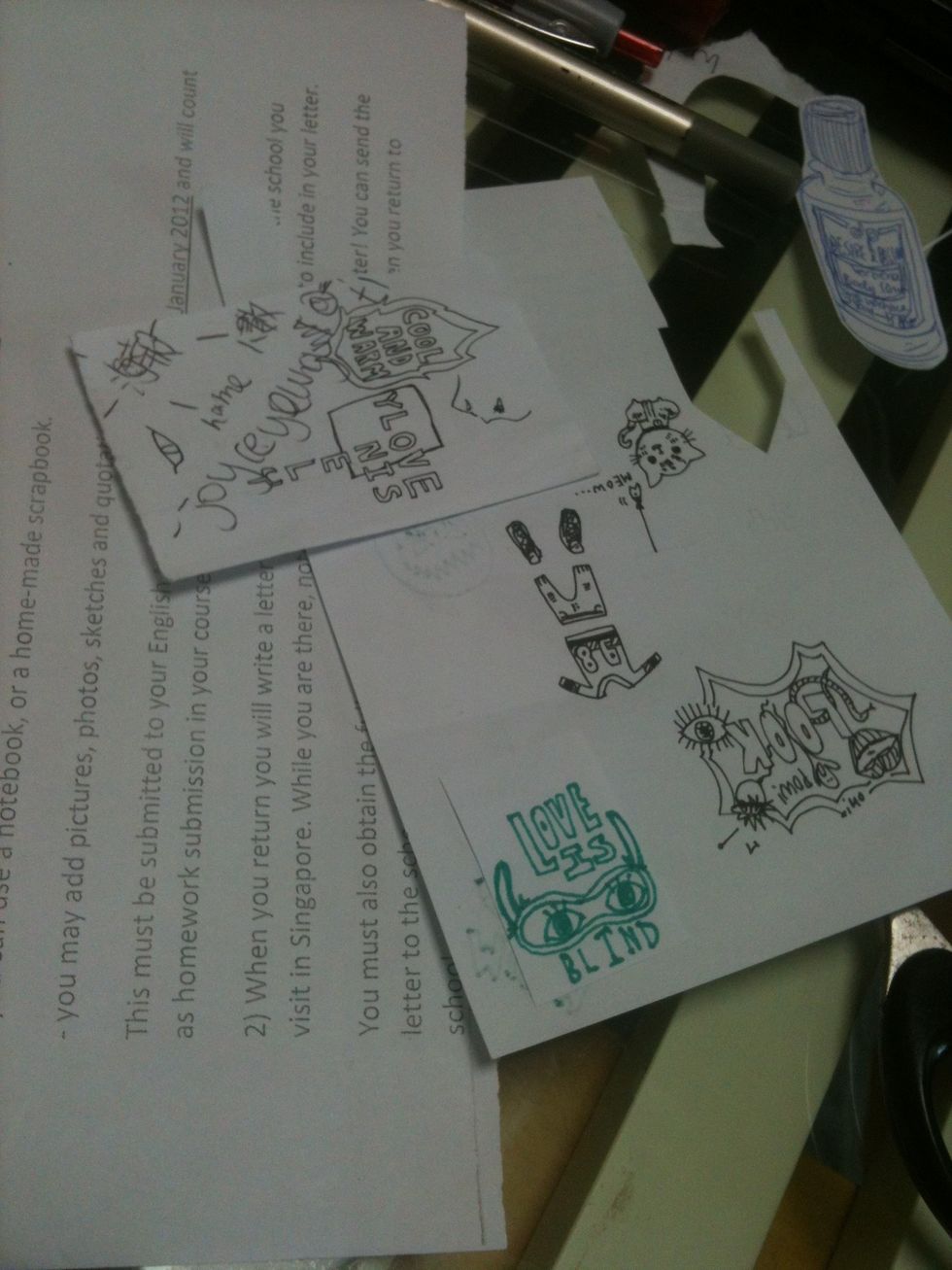 Find some paper. Doodled, newspaper, patterned, used.... Anything! You can even print out your favorite pattern. Best with lots of small words.