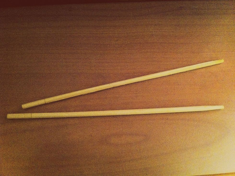 Find something you can use as a rack. Wooden chopsticks are great (and free\ud83d\ude1d), but if you can't get them, skewers should do. Just make sure they can hold some weight!