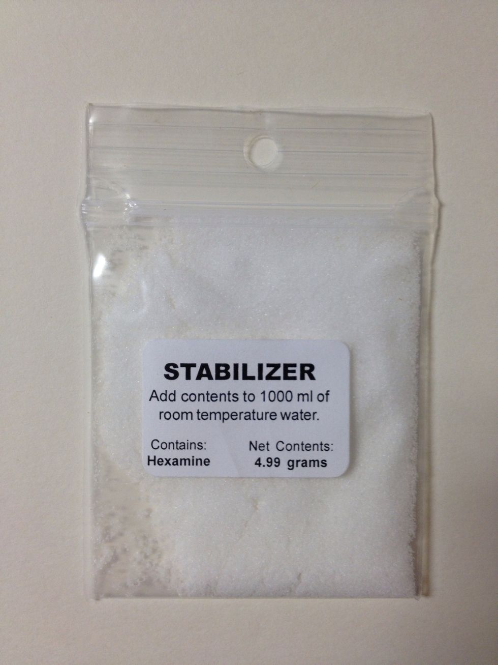 Find the bag labeled Stabilizer.