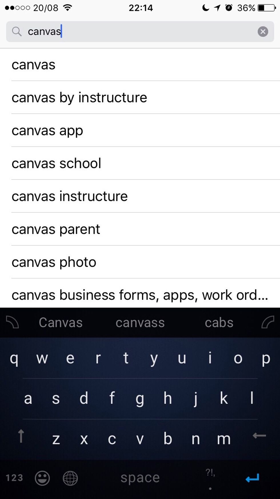 Find the Canvas app in the Google Play store or the Apple app store.
