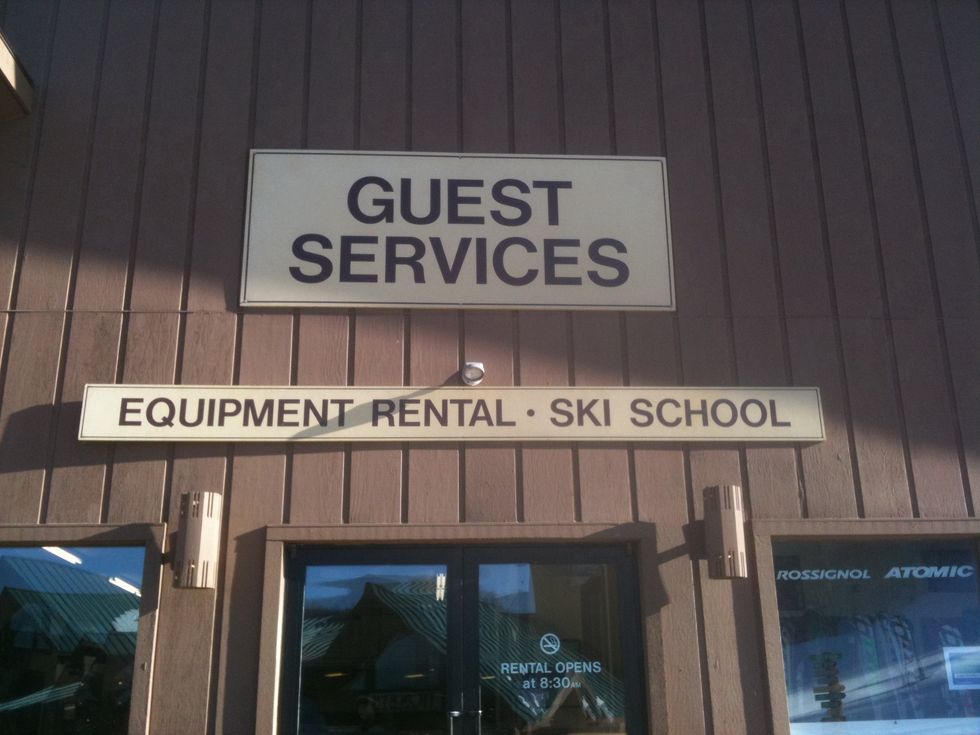 Find the equipment rental department at the ski slope