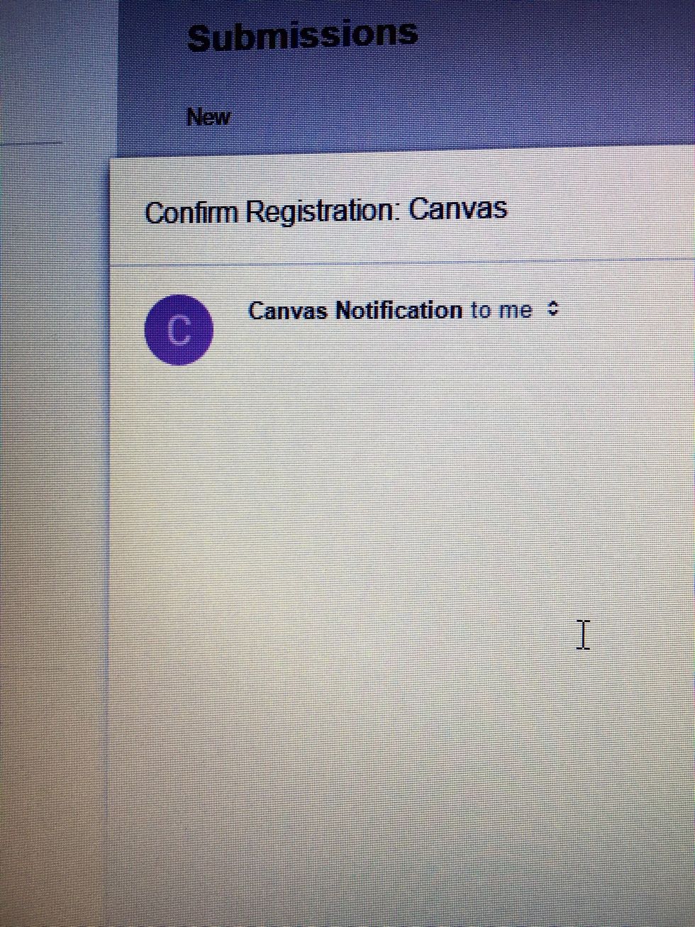 Find the message from Canvas Notification