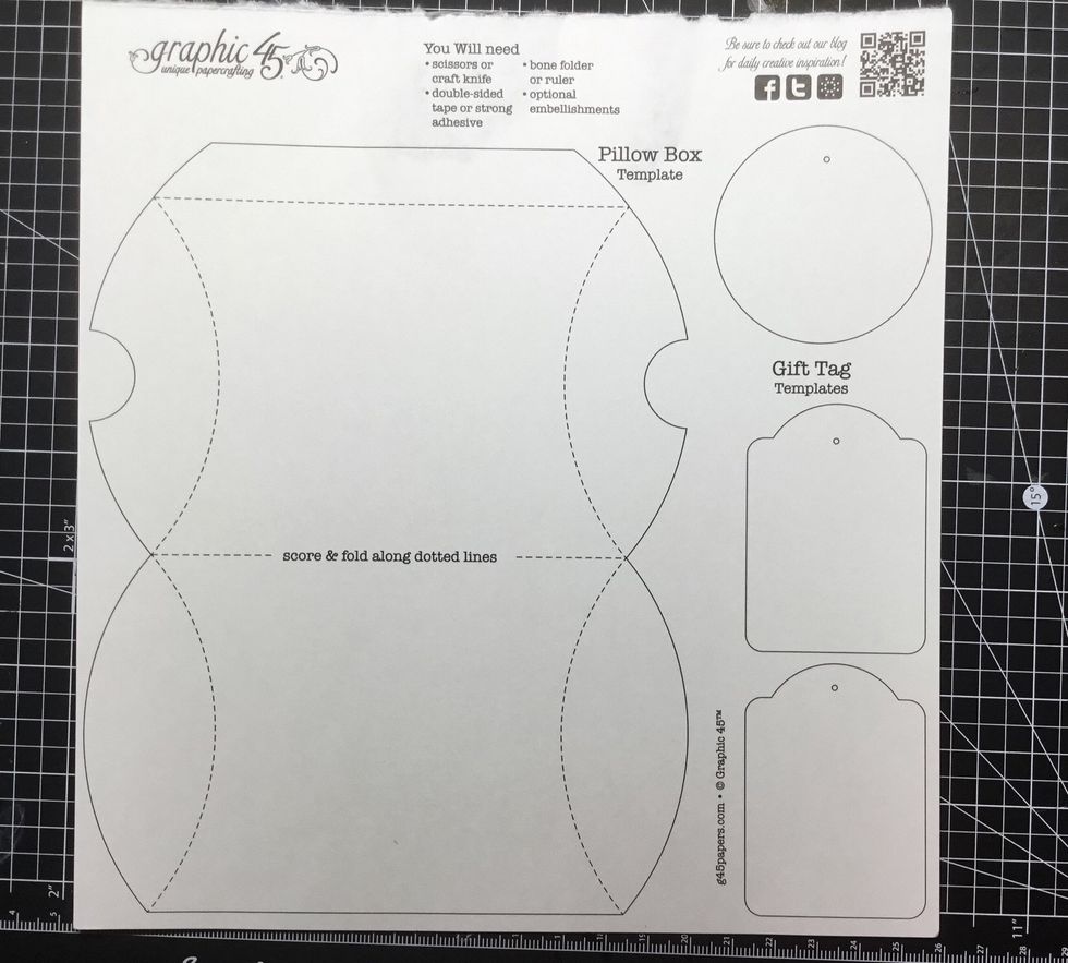 Find the pillow box pattern on the back page of most Graphic 45 8x8 paper pads.